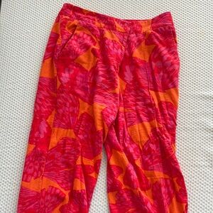 Scoop NYC Red and Orange Patterned Trousers